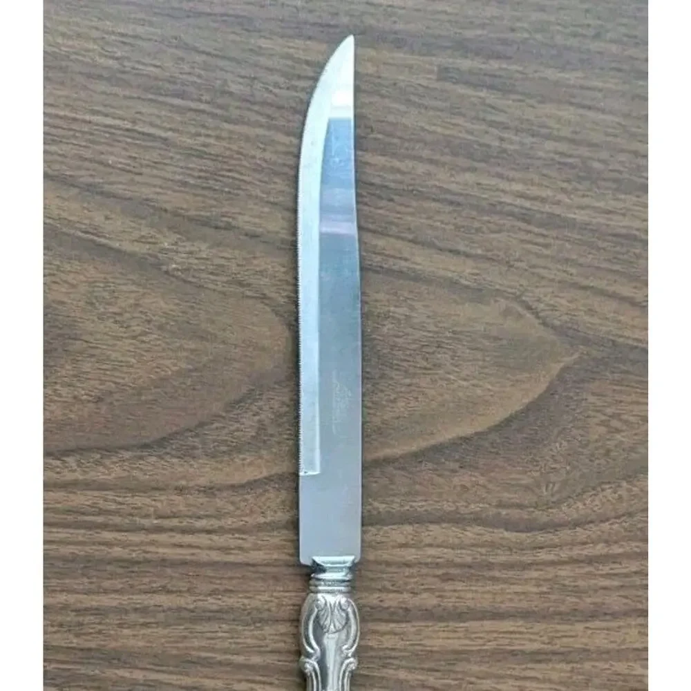 Sheffield French Provincial Sterling Silver Weighted Meat Carving Set Knife Fork